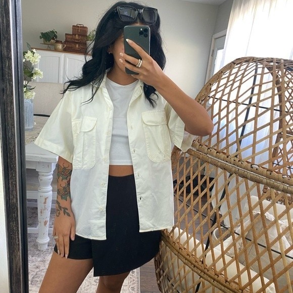 Vintage Cream Button Down Shirt - Picture 2 of 7